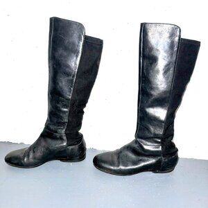Potenza Leather Knee High Black Boots Size 9.5M